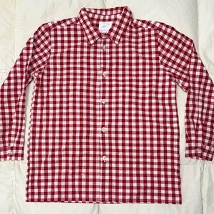 Stitchy Fish red checked shirt sz 7 EUC smoke free home